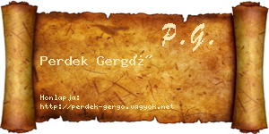 Perdek Gergő névjegykártya